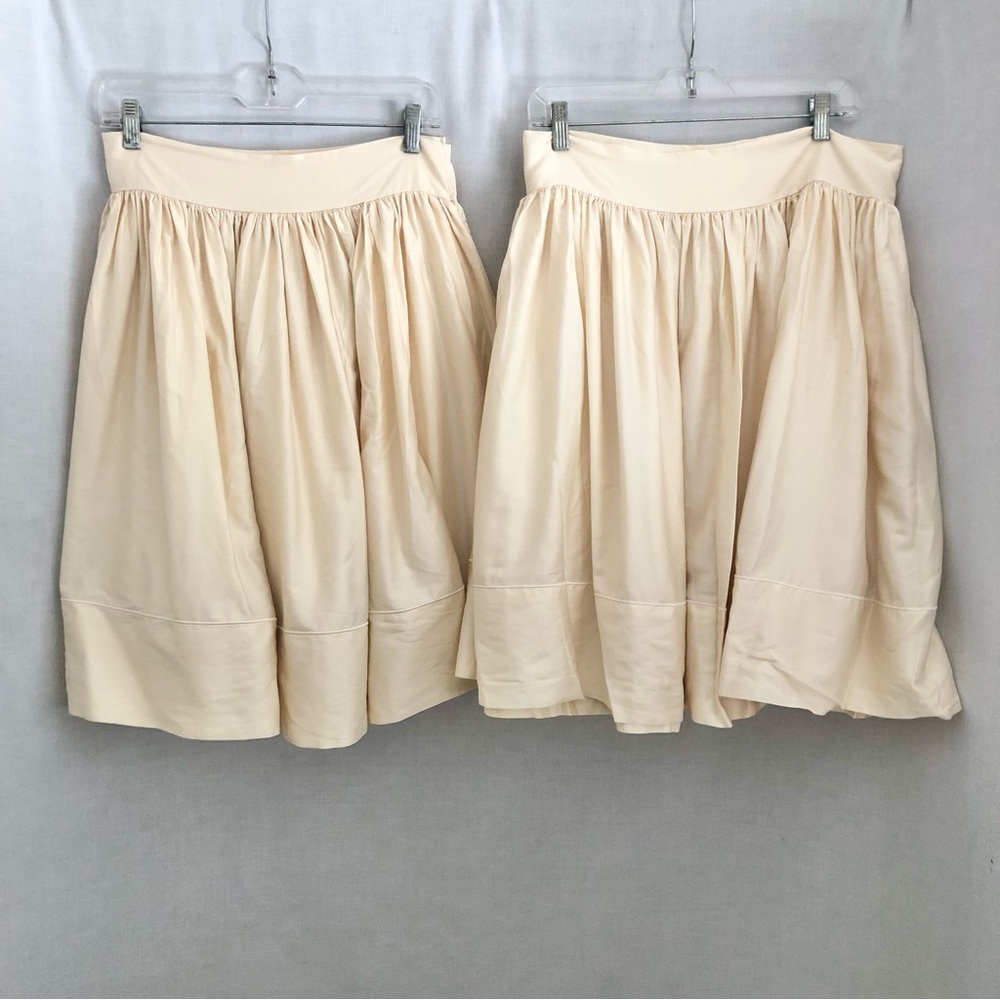 Yves Delorme Ivory Cotton Partial Bedskirt Ruffle Made in France